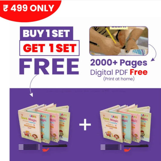 Magic Practice Copybook (4 BOOKS,1 PEN,1 GRIP,10 REFILL)